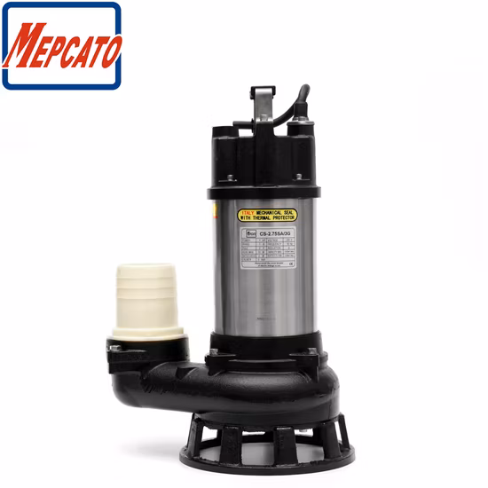 2HP Large Flow Vertical Stainless Steel Cast Iron Electric Automatic Industrial Sewage Waste Water Drainage Centrifugal Submersible Water Lift Pump with Cutter